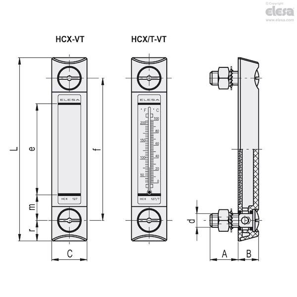 Oil Level Indicators, HCX.127/T-VT-M12